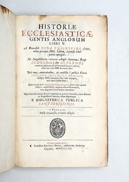 Historiae ecclesiasticae gentis Anglorum libri V. - BEDE, Venerable.