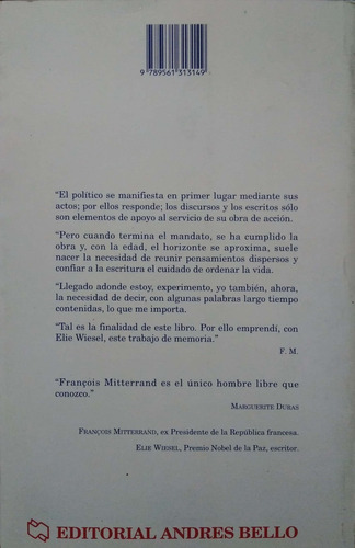 Memoria a Dos Voces - Elie Wiesel; Francois Mitterrand