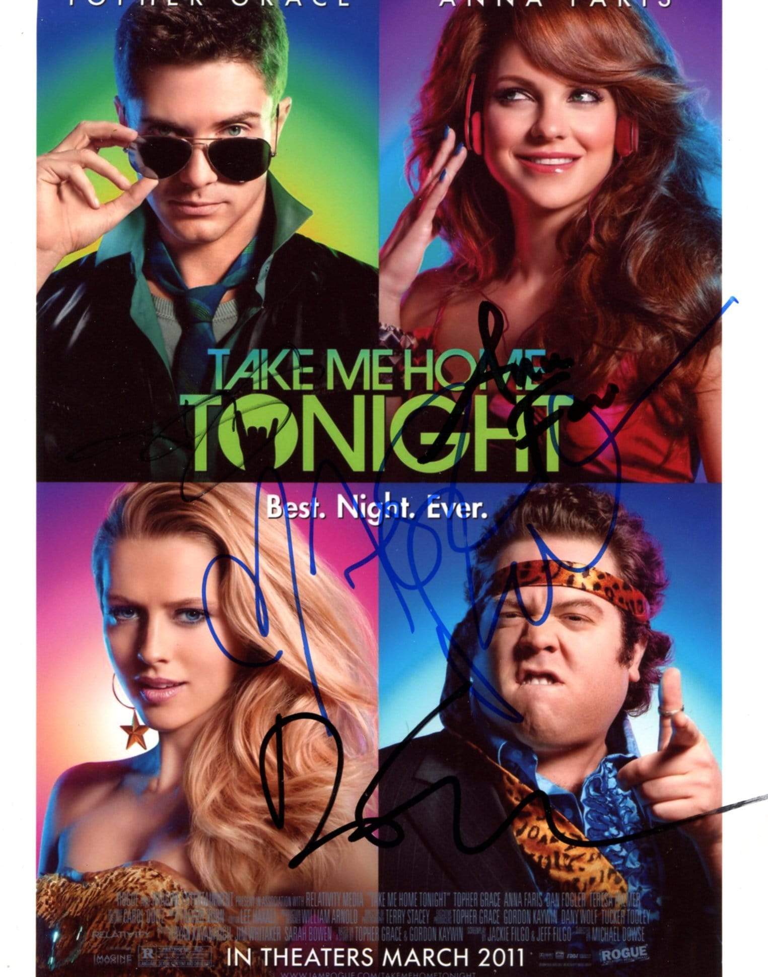Take Me Home Tonight CAST autograph | In-Person signed promotion phot