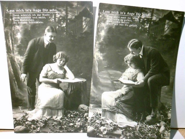 Vintage / Nostalgie / Liebespaar. " Lass mich in s Auge dir sehn ". 2 x