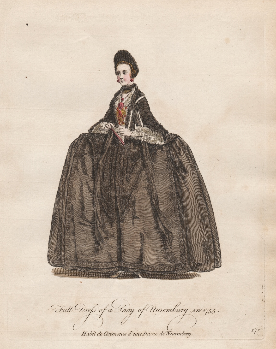 "Full Dress of a Lady of Nuremberg, in 1755" - Baroque Barock Nürnberg Frau Dame Deutschland Trachten Tracht costumes costume [ ]