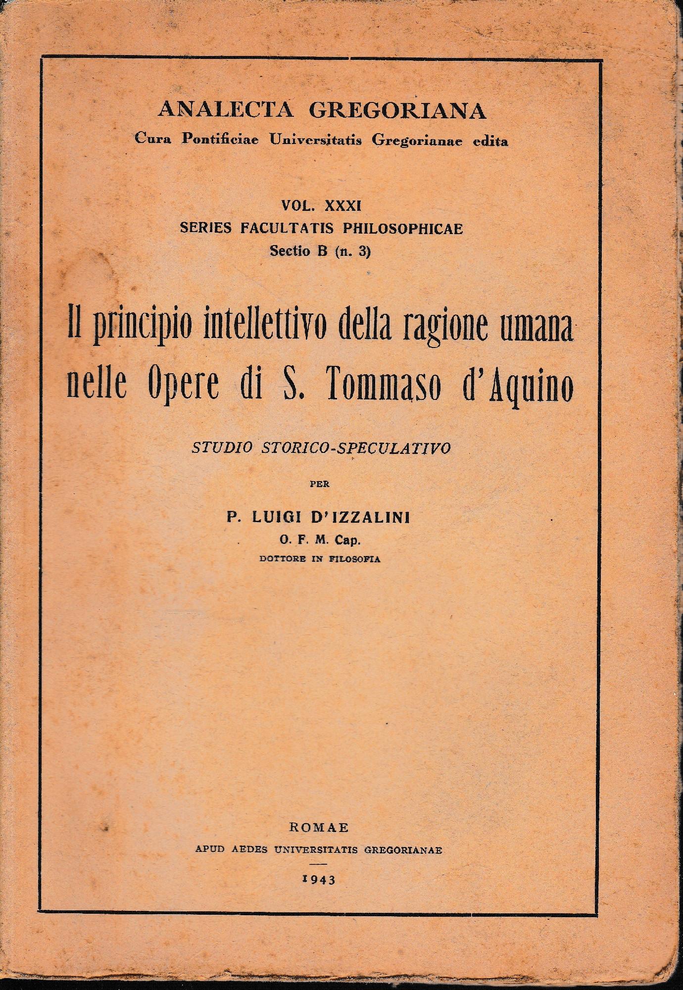Principio Della Ragione Più Liquida Il principio intellettivo della ragione umana nelle opere di S. Tommaso