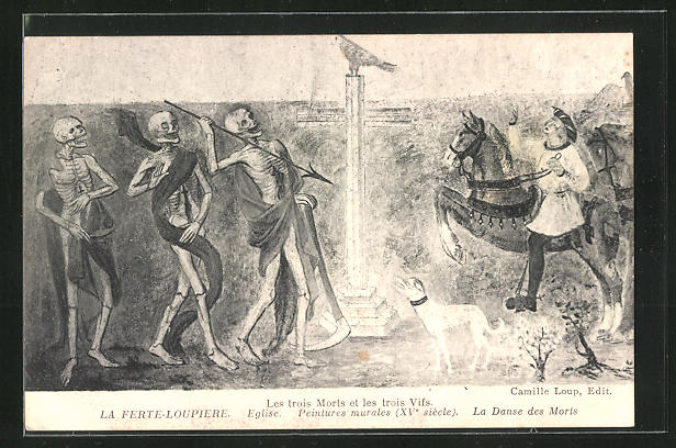Ansichtskarte La Ferté-Loupière, Eglise, Peintures murales La Danse des ...