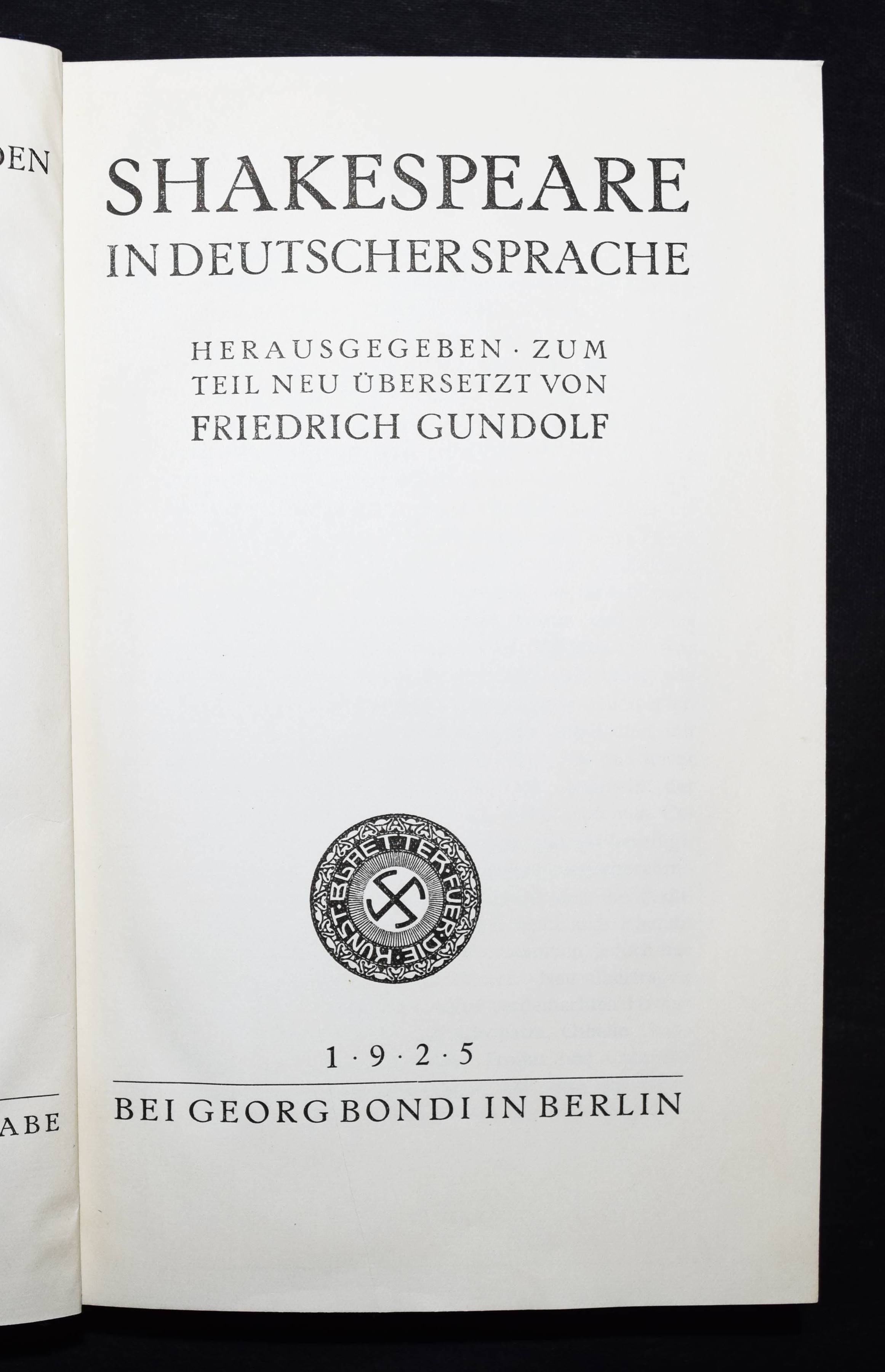 Shakespeare in deutscher Sprache. Herausgegeben, zum Teil neu übersetzt