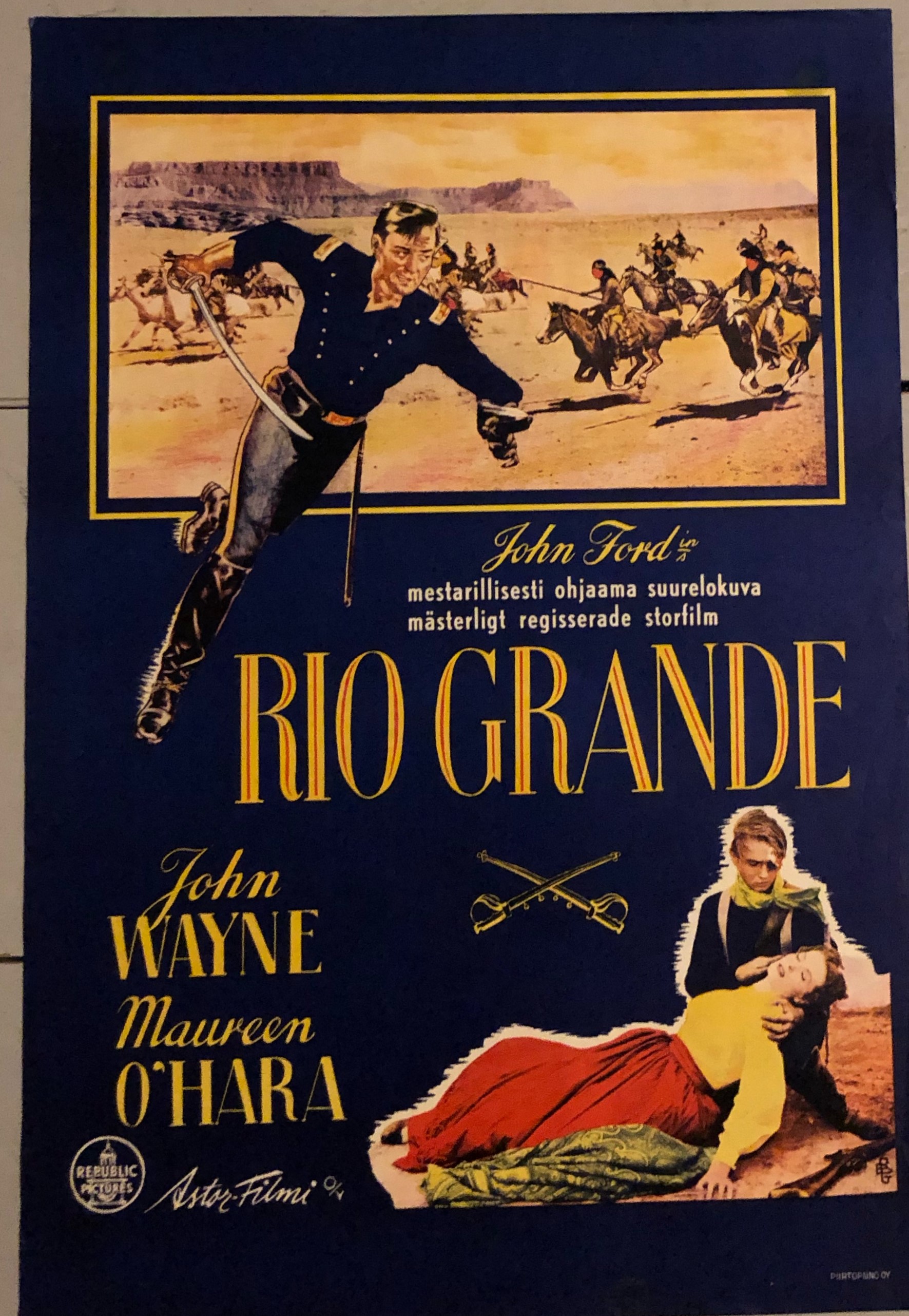 Rio Grande An Original Vintage Re Release Movie Poster De Ford John Director Wayne John Actor 1964 Arte Nbsp Nbsp Grabado Nbsp Nbsp Poster Northern Lights Rare Books