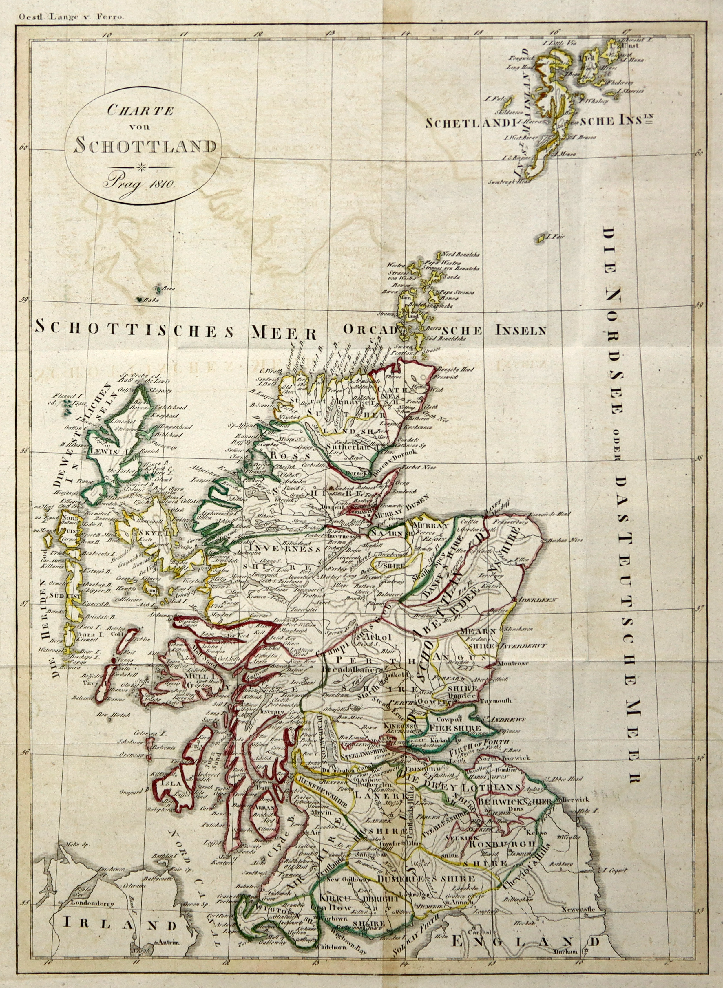 Kst Karte N Gaspari Charte Von Schottland Prag 1810 Von Schottland Scotland Karte Antiquariat Clemens Paulusch Gmbh