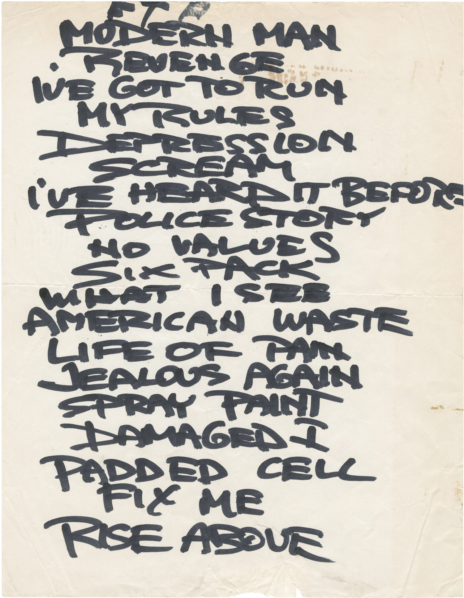 Original Black Flag setlist Barnebys