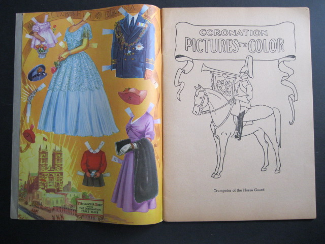 CORONATION PAPER DOLLS AND COLORING BOOK by Anonymous: Very Good Soft