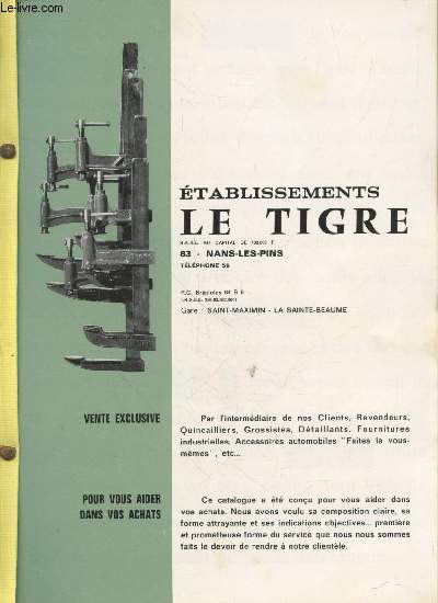 Catalogue Etablissements Le Tigre Collectif [Bon] [Couverture souple]
