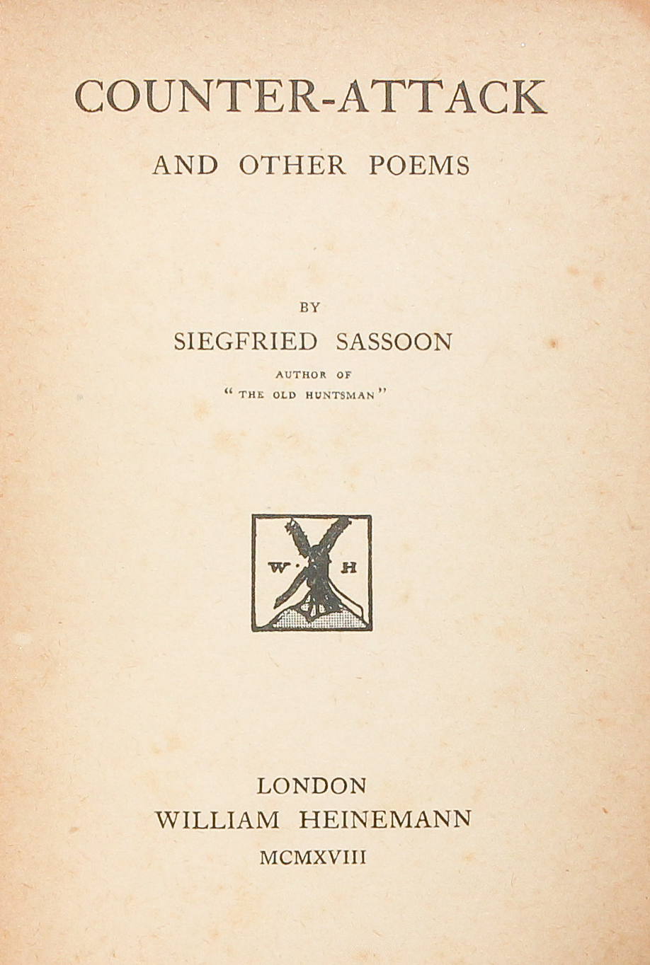 Counter-Attack and other Poems by SASSOON Siegfried: (1918) | Maggs ...