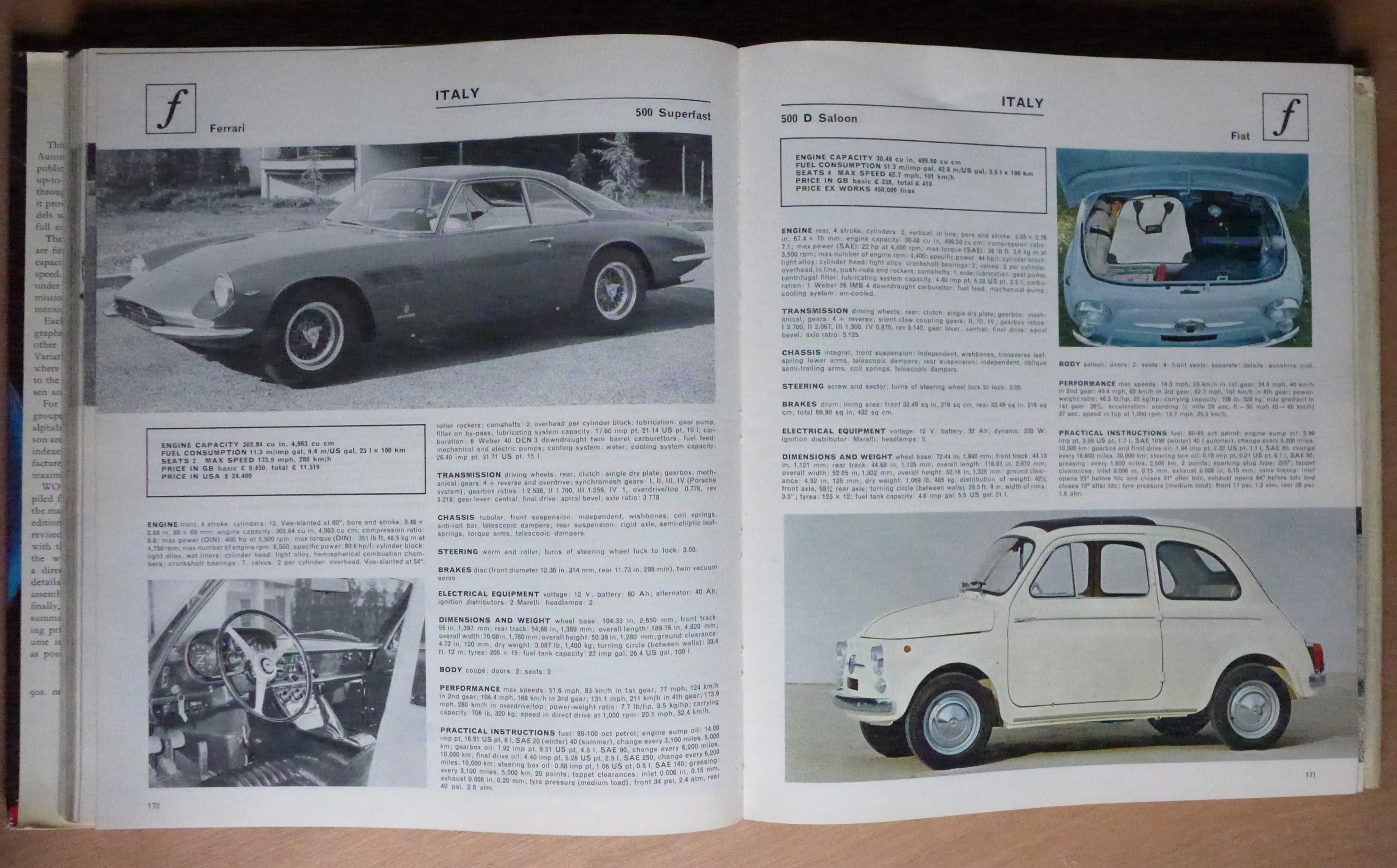 World Car Catalogue 1965 by Sergio D'Angelo (Editor): Near Fine