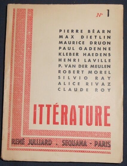 Littérature Anne de Tourville Claude Roy Gabriel Audisio Georges Neveux Kléber Haedens René Laporte Pierre Béarn Max Dietlin Maurice Druon Paul Gaden