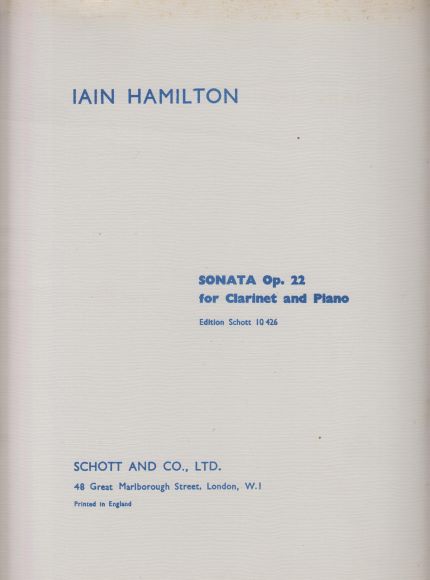 Sonata for Clarinet and Piano, Op.22 - Hamilton, Iain