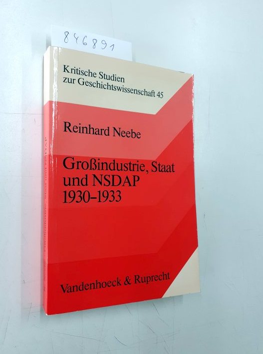 Großindustrie, Staat und NSDAP 1930-1933: Paul Silverberg und der Reichsverband der Deutschen Industrie in der Krise der Weimarer Republik (Kritische Studien zur Geschichtswissenschaft) - Reinhard, Neebe