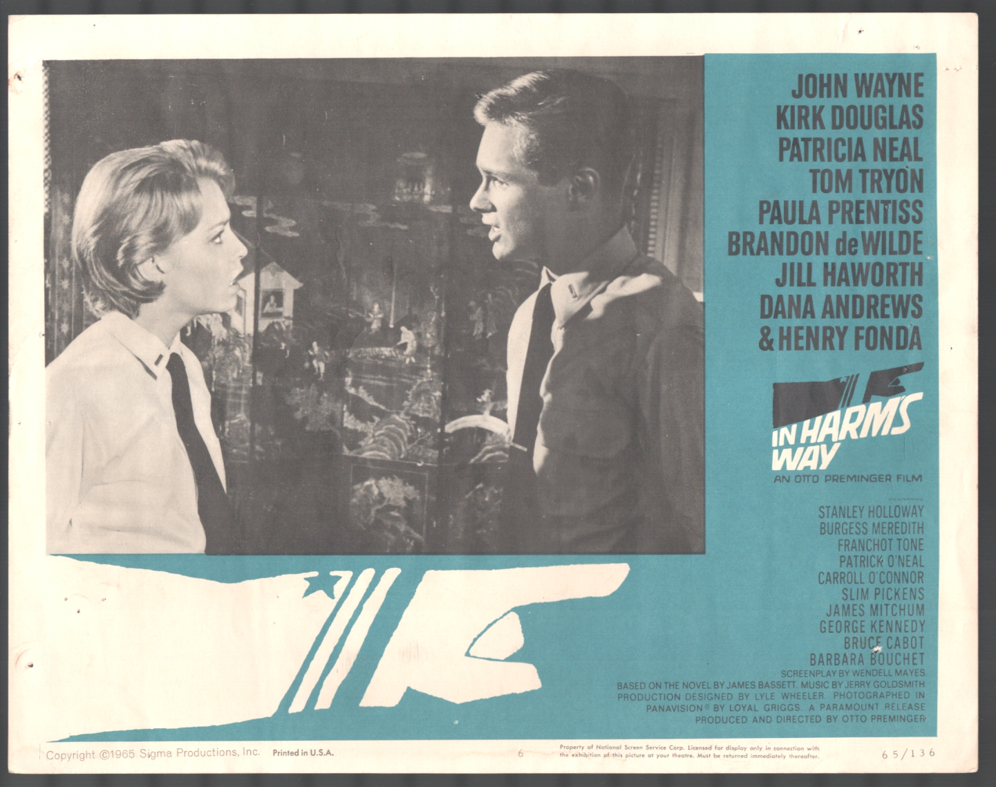 In Harms Way 11x14 Title Lobby Card 6 Jill Haworth Brandon de Wilde