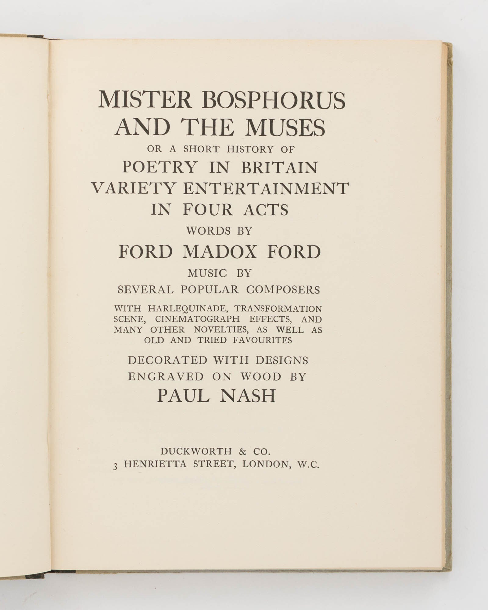 Mister Bosphorus And The Muses Or A Short History Of Poetry In Britain