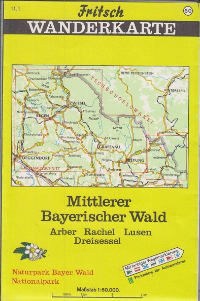 Landkarte Fritsch Wanderkarte Mittlerer Bayerischer Wald Arber Rachel