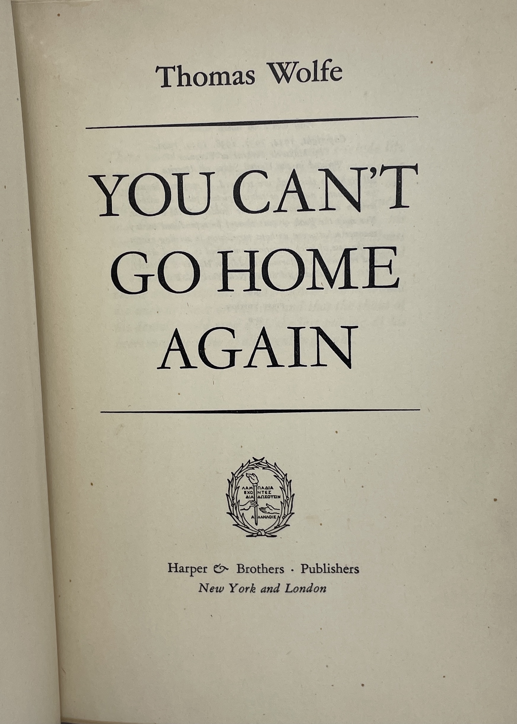 You Can't Go Home Again by Thomas Wolfe 1965 Vintage Dell 9832