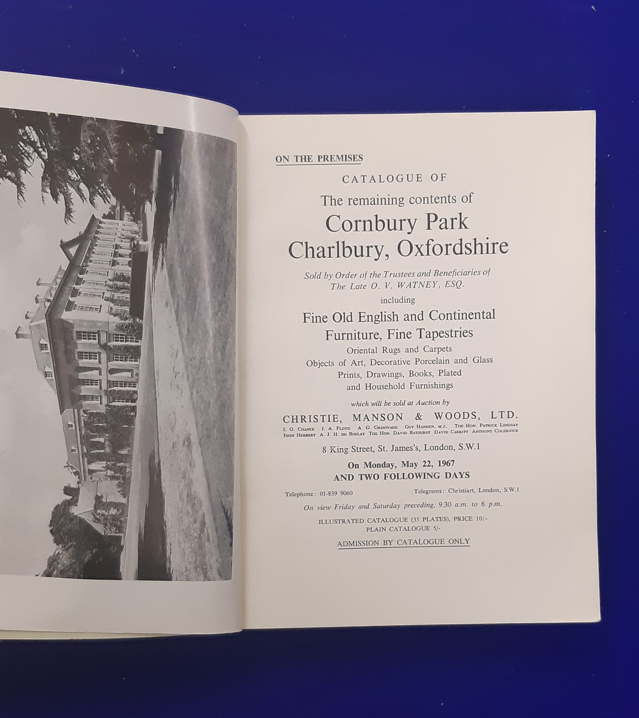 Catalogue of the remaining contents of Cornbury Park, Charlbury