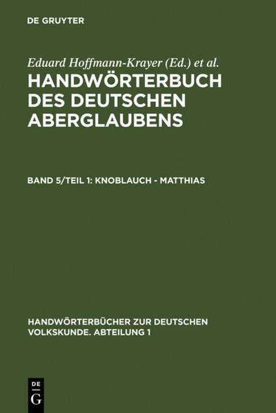 Knoblauch - Matthias - Hanns Bächtold-Stäubli