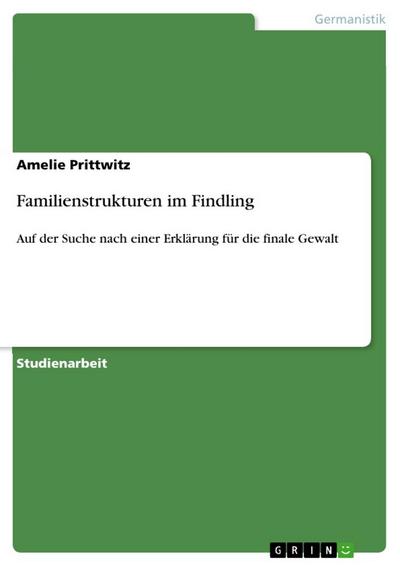 Familienstrukturen im Findling : Auf der Suche nach einer Erklärung für die finale Gewalt - Amelie Prittwitz