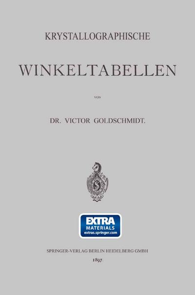 Krystallographische Winkeltabellen - Victor Goldschmidt