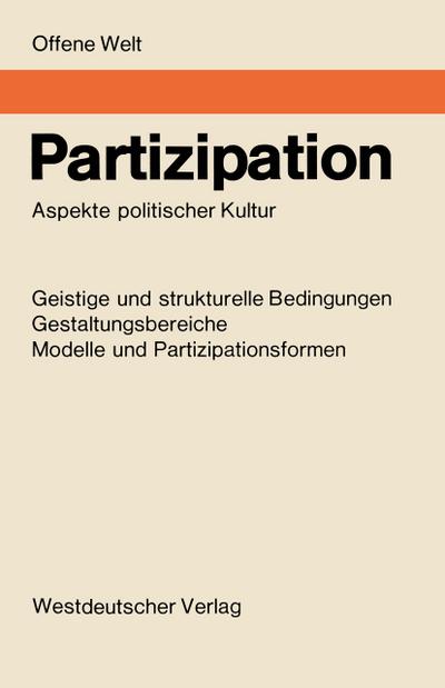 Partizipation : Aspekte politischer Kultur - Helga Boss-Stenner