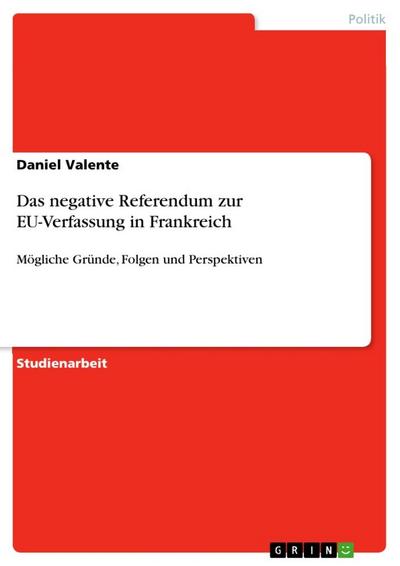 Das negative Referendum zur EU-Verfassung in Frankreich : Mögliche Gründe, Folgen und Perspektiven - Daniel Valente