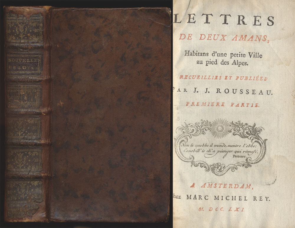 Lettres De Deux Amans, Habitans d une petite Ville au pied des Alpes. Band 1 und 2 (von 6) / Volume 1 and 2 (out of 6). - Rousseau, Jean-Jacques