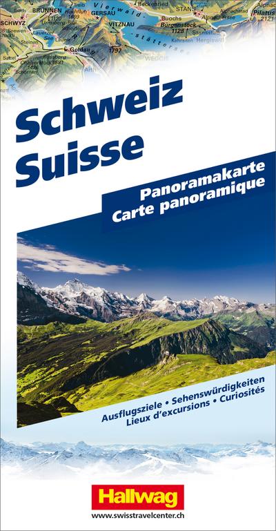 Schweiz. Panoramkarte : Sehenswürdigkeiten, Ausflugsziele