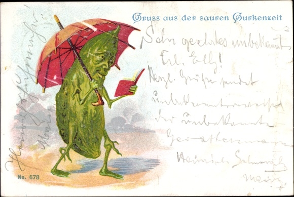 Ansichtskarte / Postkarte Gruß aus der sauren Gurkenzeit