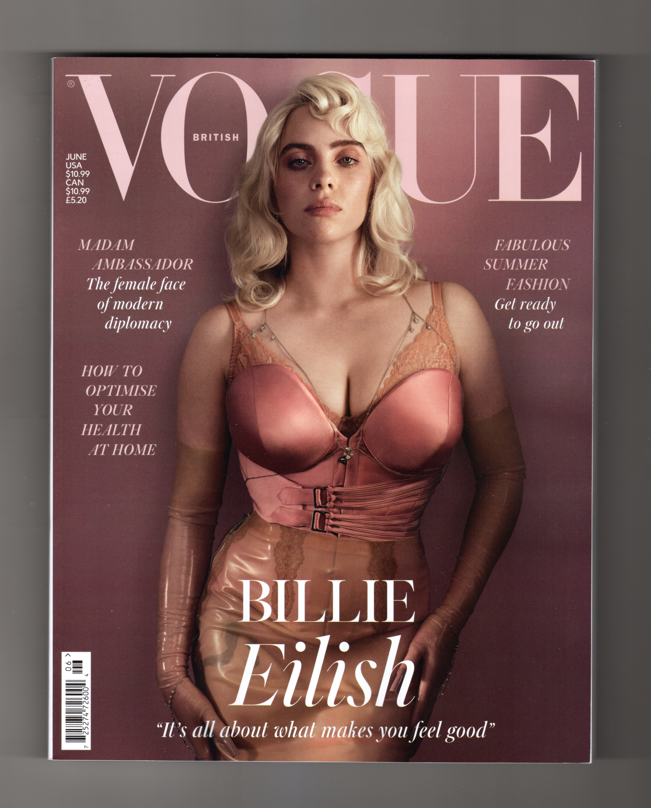 British Vogue Magazine, June, 2021. Billy Eilish Cover. by