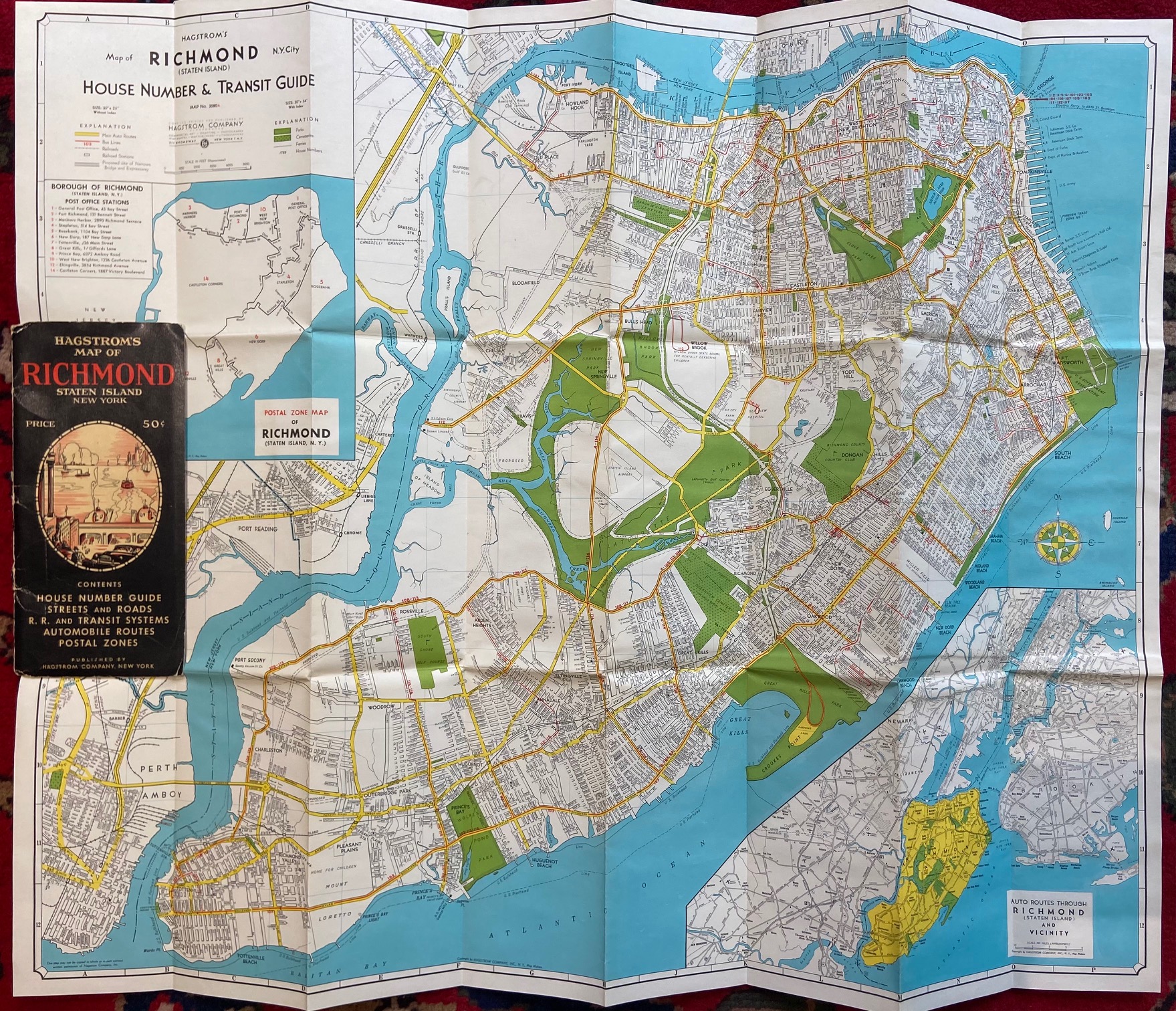 Map Of Staten Island Ny Map Of Richmond: Staten Island, New York Von Hagstrom | Argosy Book Store,  Abaa, Ilab