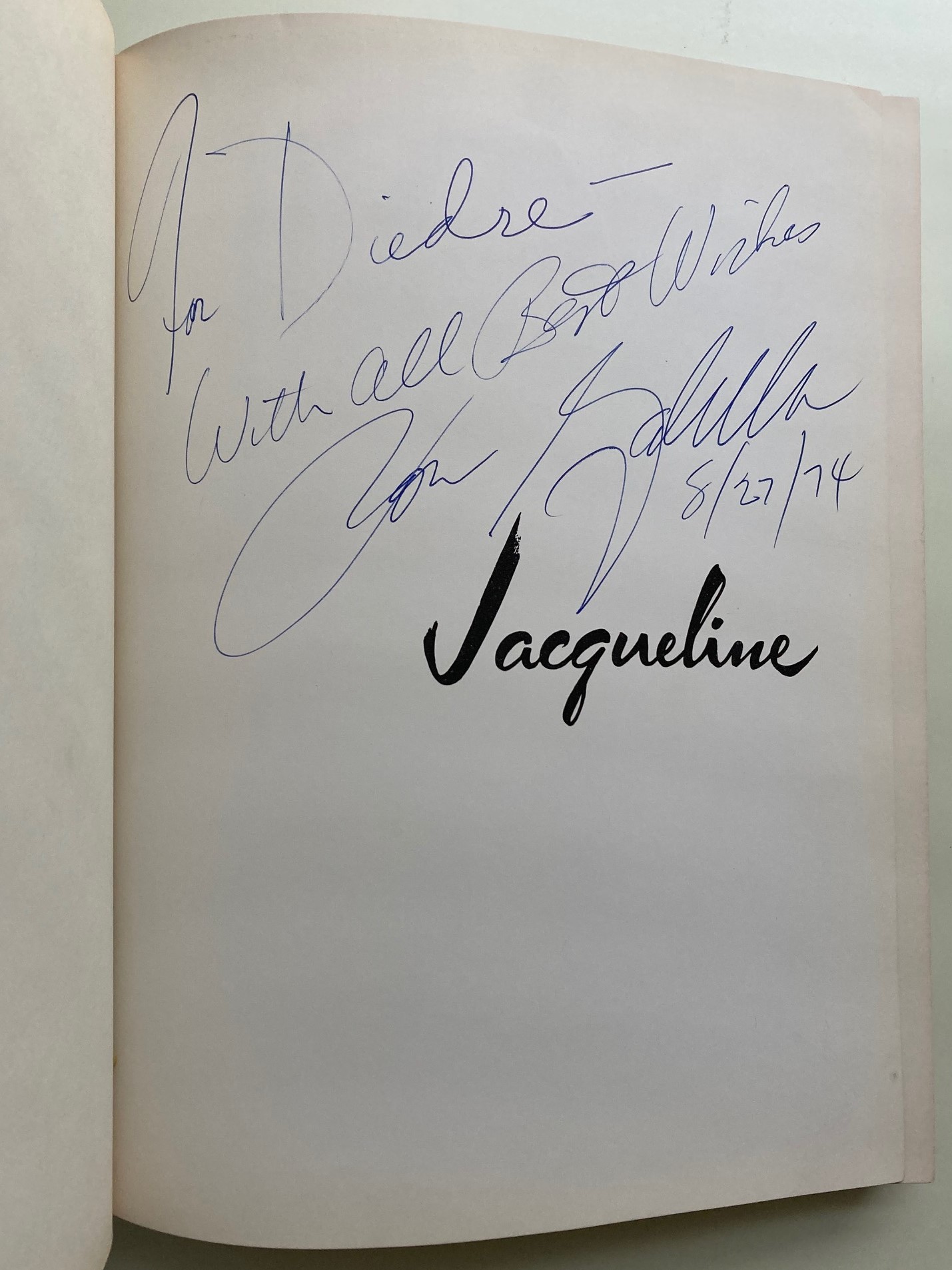 Jacqueline (Inscribed First Edition) - Galella, Ron