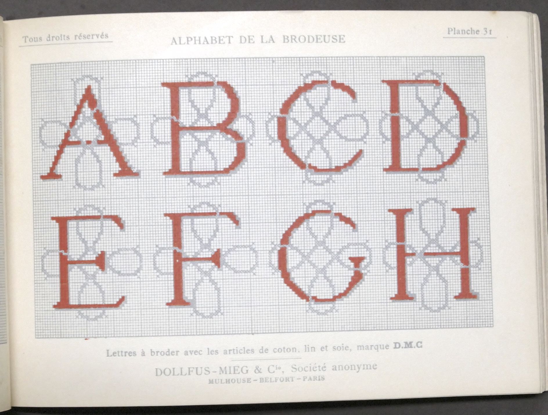 Moda Ricamo - Bibliotheque DMC - Alphabet de la Brodeuse - anni '20: Buone  Rilegato | Chartaland
