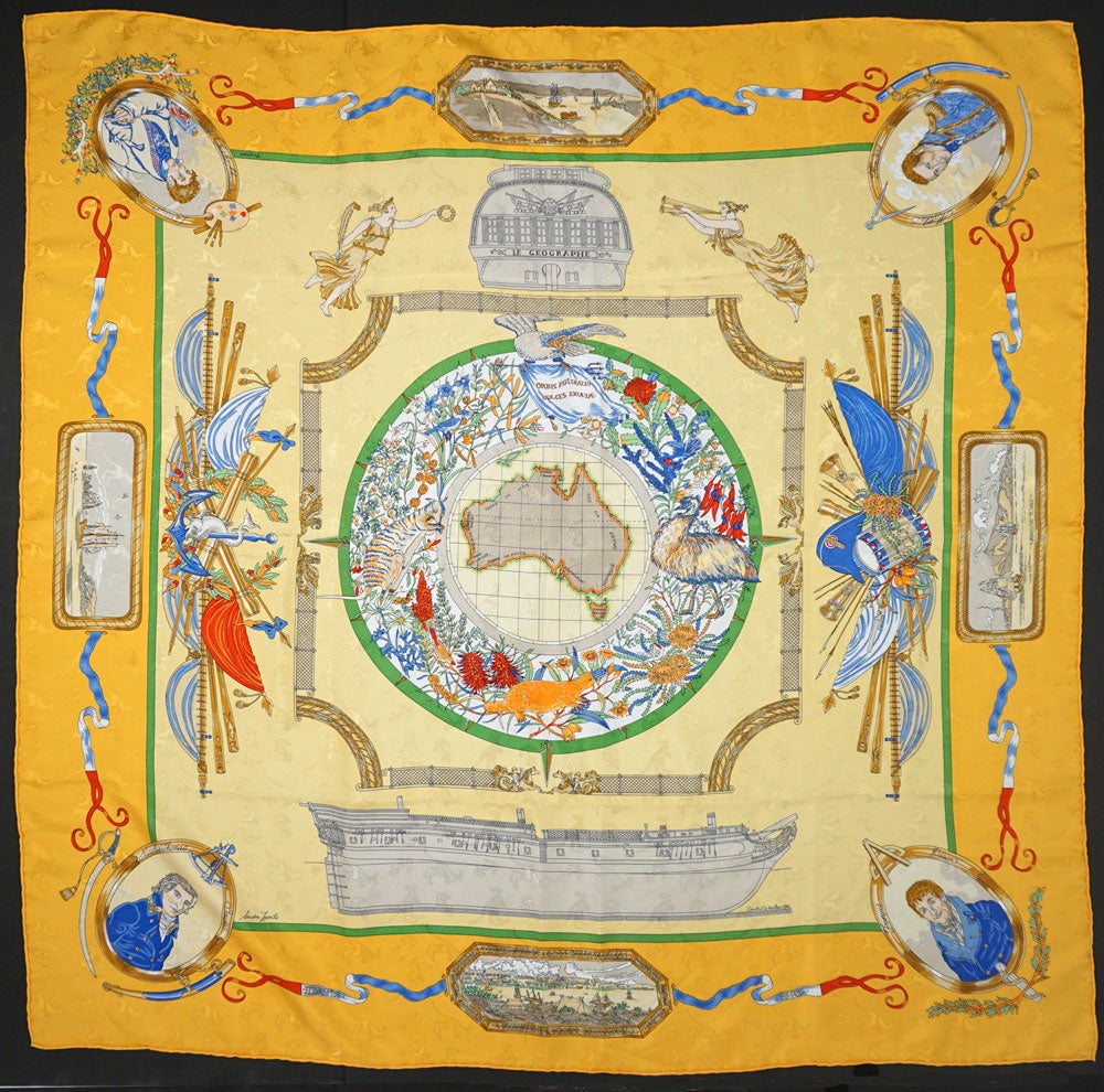 Le Geographe (silk scarf) Hermès. Sandra Laroche [ ]