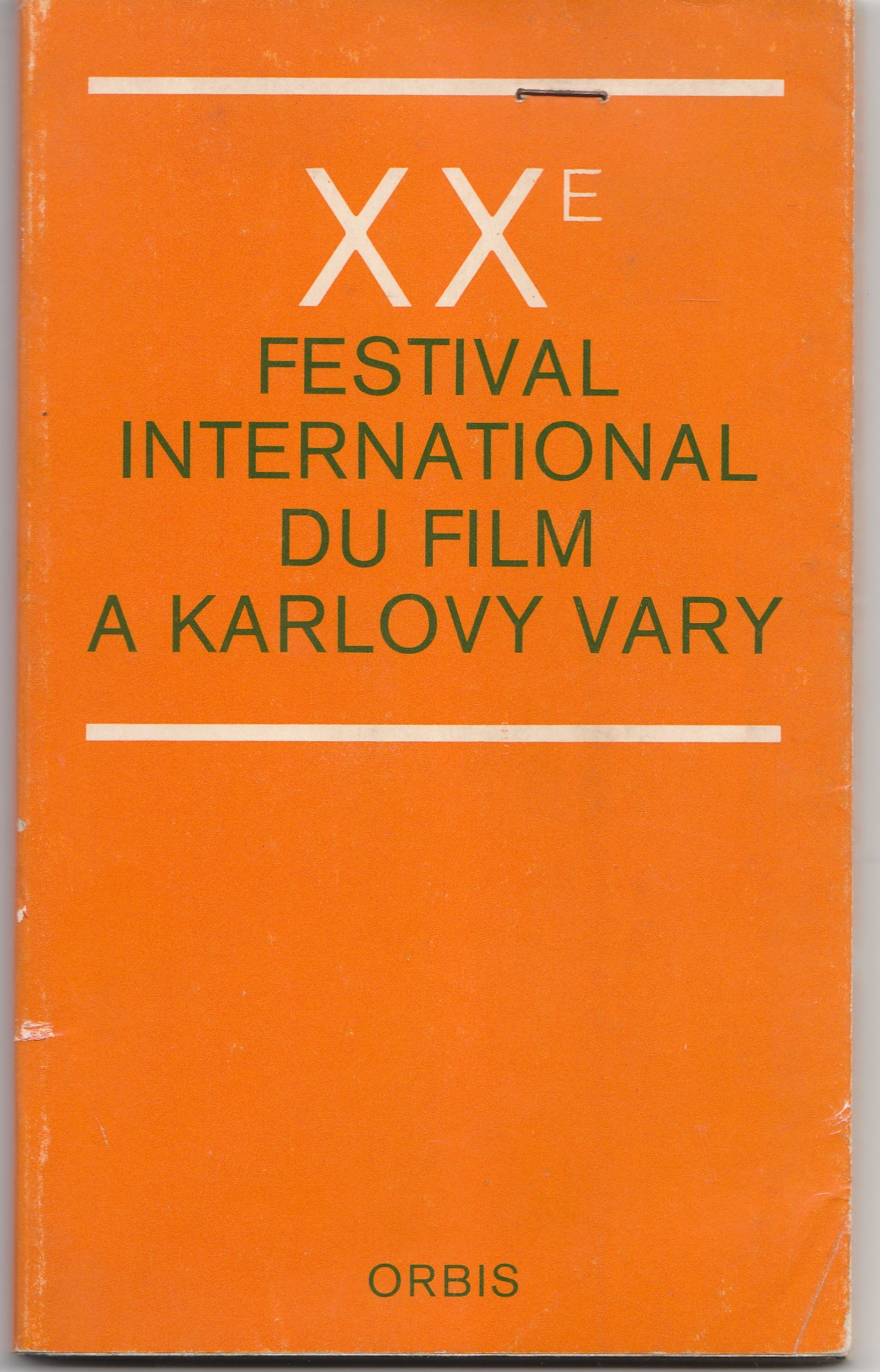 XXe festival international du film à Karlovy Vary Juri Purs - Jiri Hrbas - A. M. Brousil - Ernest Stric - Jan Kliment - Vladislav Masek [Bon] [Couver