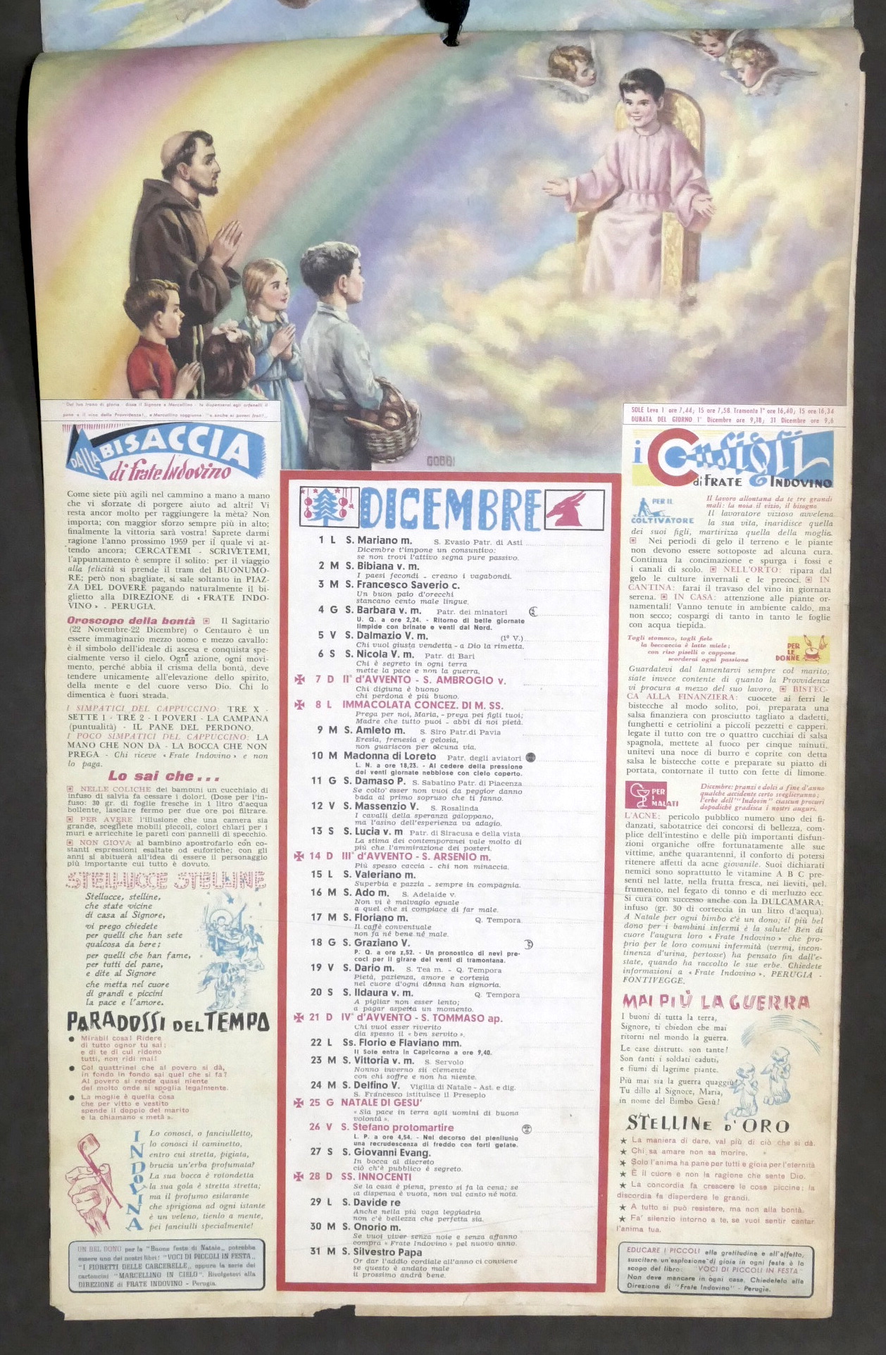 Calendario di Frate Indovino 1958 Buone Rilegato Chartaland