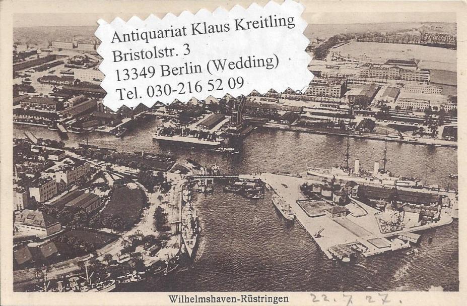 Wilhelmshaven Rüstringen. 1 alte Orig. Ansichtspostkarte von
