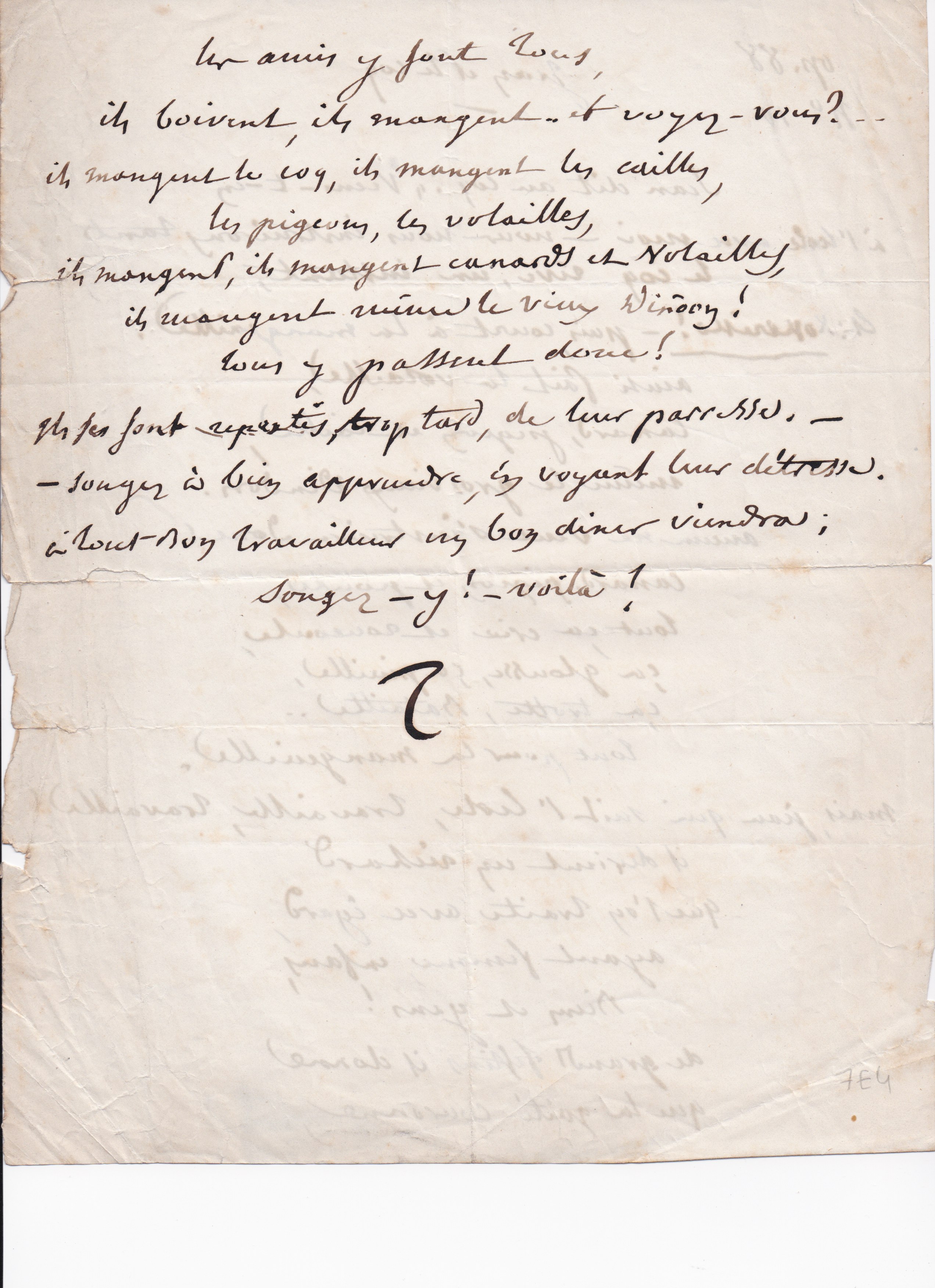« Jean et le coq », poème autographe inédit. Emile Deschamps (1791-1871), poète [Bon] [Couverture rigide]