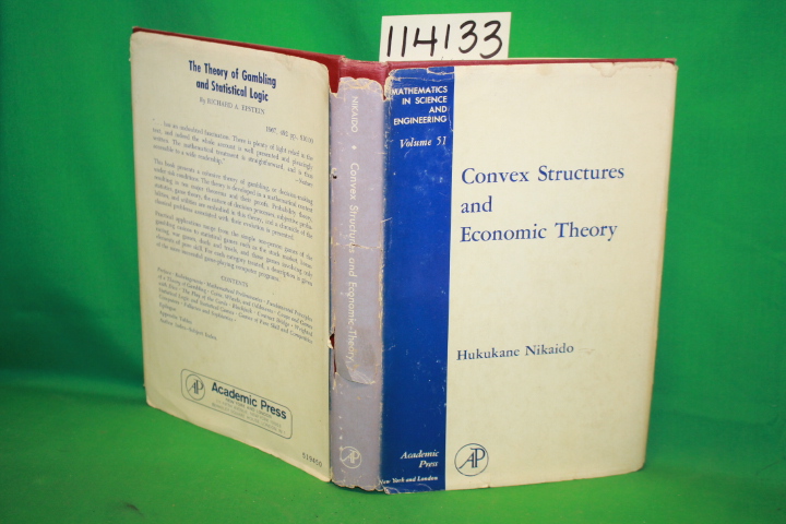 Convex Structures and Economic Theory by Nikaido, Hukukane: Good++