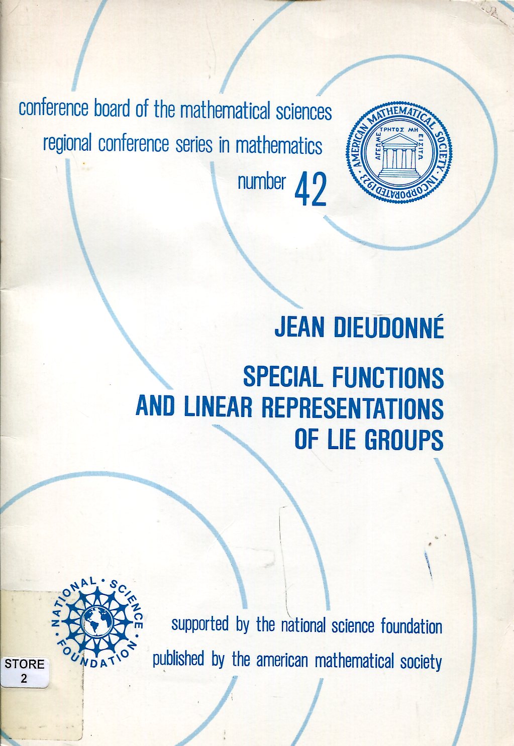 Special functions and linear representations of Lie groups - DIEUDONNE Jean