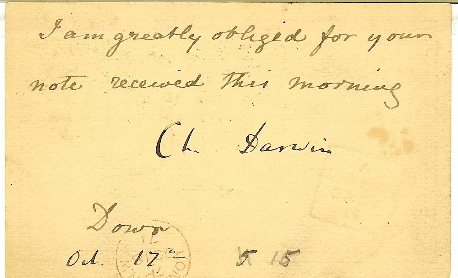 Charles Darwin Signed Note To Edward Bartlett 1871 By Charles Darwin 1871 Manuscript Nbsp Nbsp Paper Nbsp Collectible Gerard A J Stodolski Inc Autographs Charles Darwin Signed Note To Edward Bartlett 1871 By Charles Darwin 1871 Manuscript Nbsp Nbsp Paper Nbsp Collectible Gerard A J Stodolski Inc Autographs