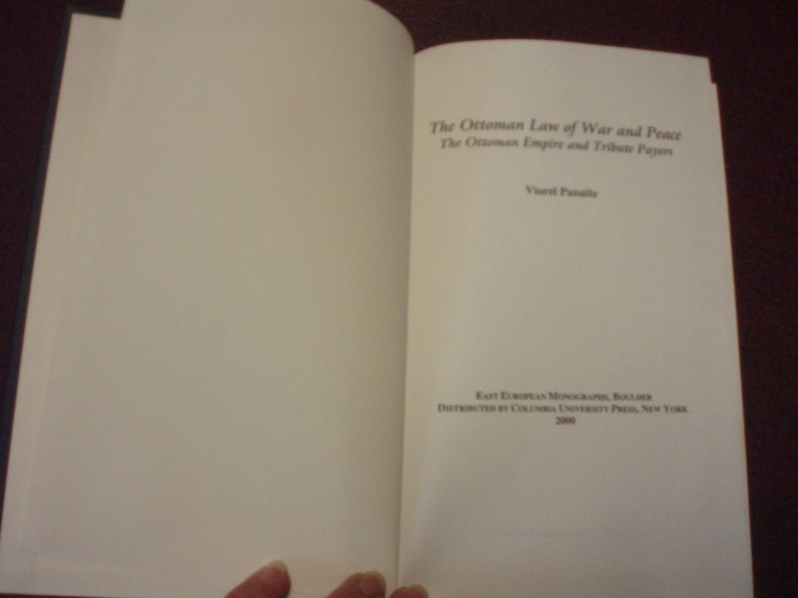 The Ottoman Law of War and Peace The Ottoman Empire and Tribute Payers