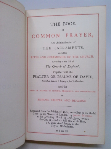 The Book of Common Prayer, and Administration of the Sacraments. by ...