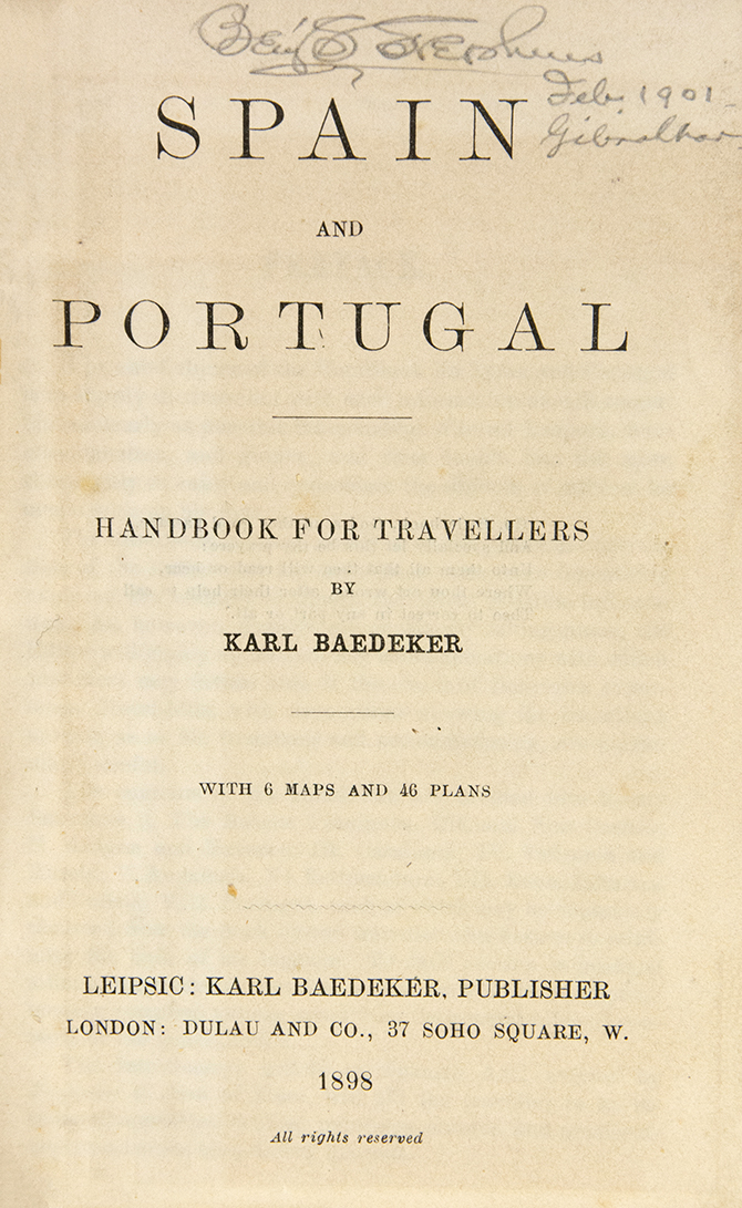 Spain and Portugal. by BAEDEKER, Karl: (1898) | Shapero Rare Books