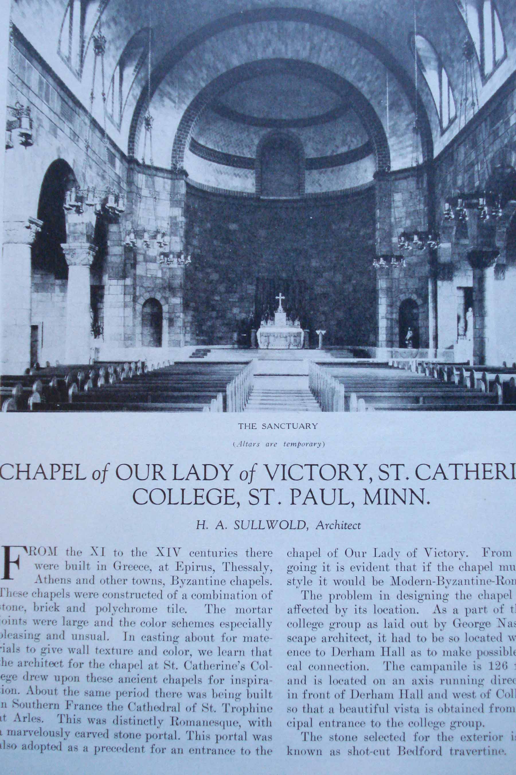 Article Chapel of Our Lady of Victory, St. Catherine's College, St