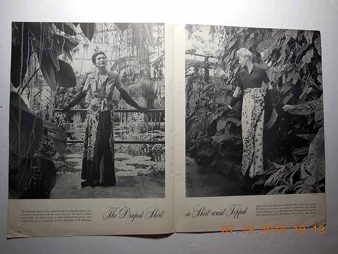 Photoprint Fashion Illustration: the Draped Skirt is Shirt-Waist Topped Two Exotic Photo Illustrations by Rawlings Vogue Magazine editors [Very Good]