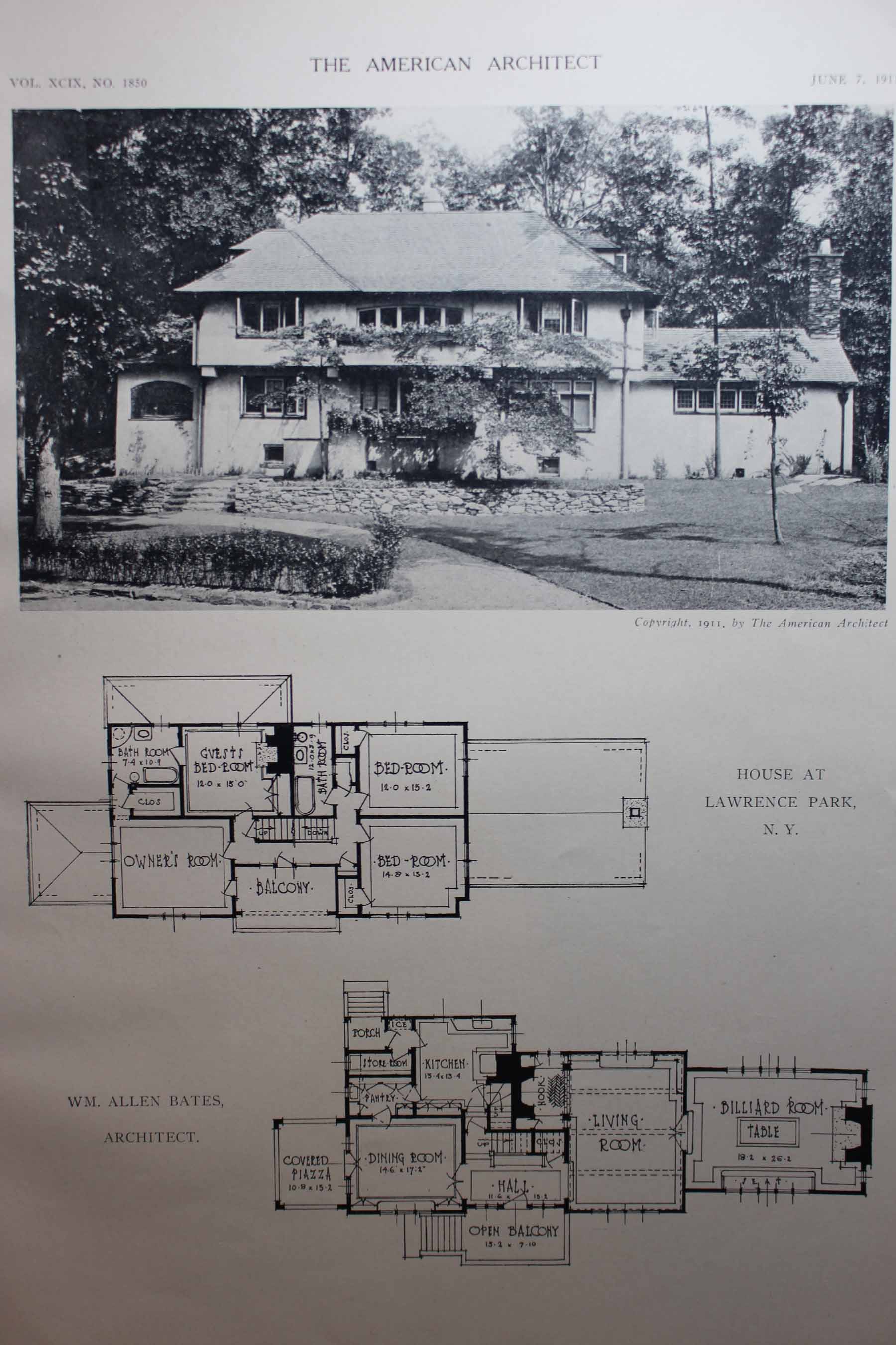 Article/illustrations House At Lawrence Park N. Y. by William Allen