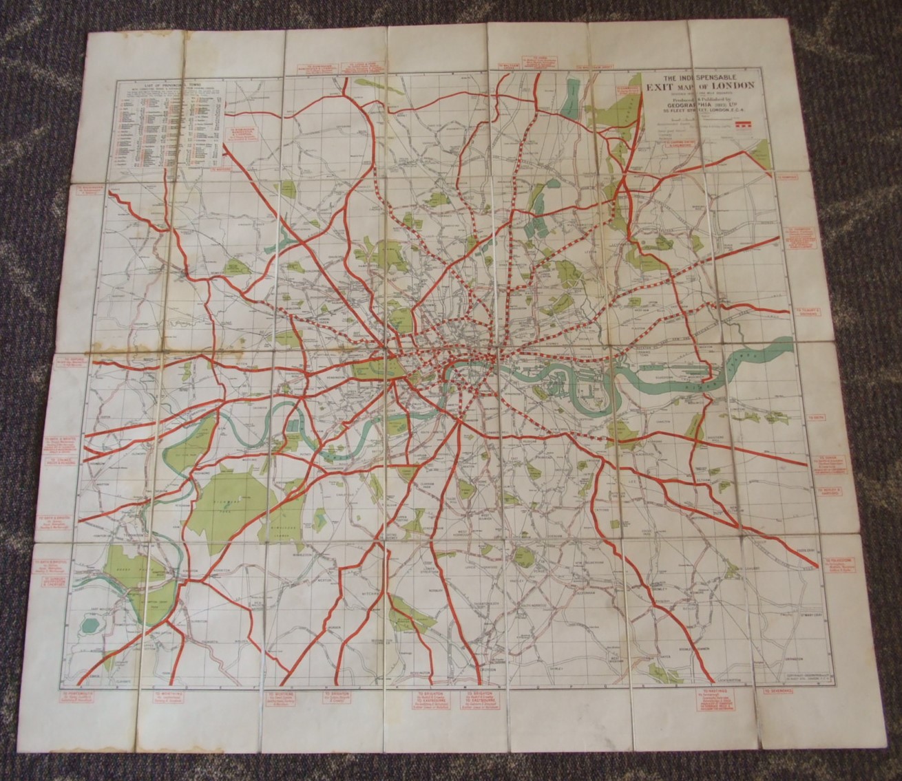The Indispensable Exit Map of London [ Divided Into One Mile Squares 